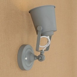 Målat Stål Vägglampa Stum Svart Amerikansk Kaffe Dekoration Retro Väggljus Ljussabel Lampa På Vägg