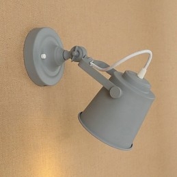 Målat Stål Vägglampa Stum Svart Amerikansk Kaffe Dekoration Retro Väggljus Ljussabel Lampa På Vägg