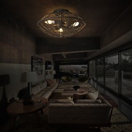 Retro Mini Style Målning Metal Flush Mount