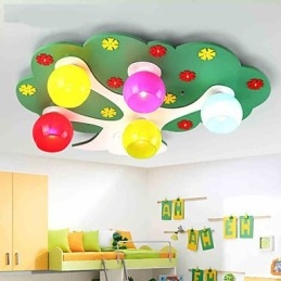 Modernt Samtida Trä Bambu Flush Mount