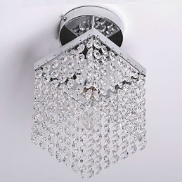 Modern Samtida Kristall I Ministil Målning Flush Mount