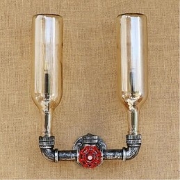 Retro Industrial Wind Switch Vattenflaska Vägglampa Vägglampa Bärnsten