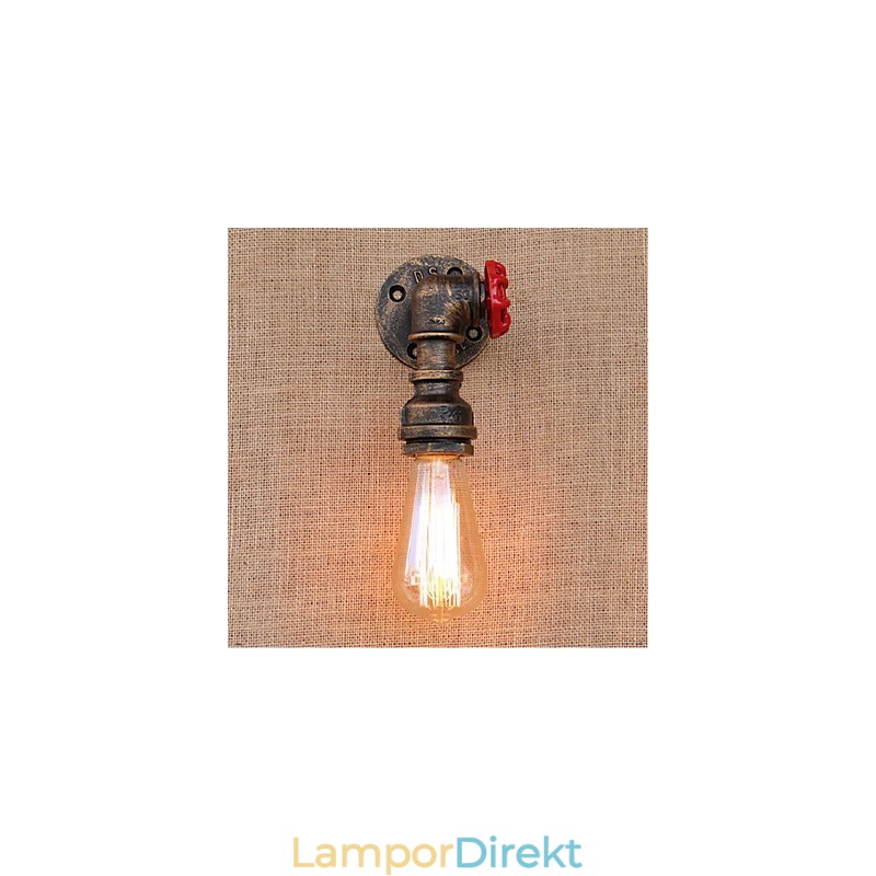 Nostalgi Enkel Vattenpipa Dekorativ Liten Vägglampa Vägglampa