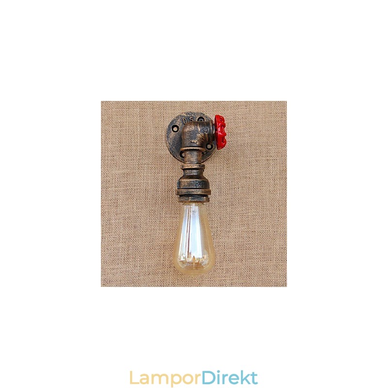 Nostalgi Enkel Vattenpipa Dekorativ Liten Vägglampa Vägglampa