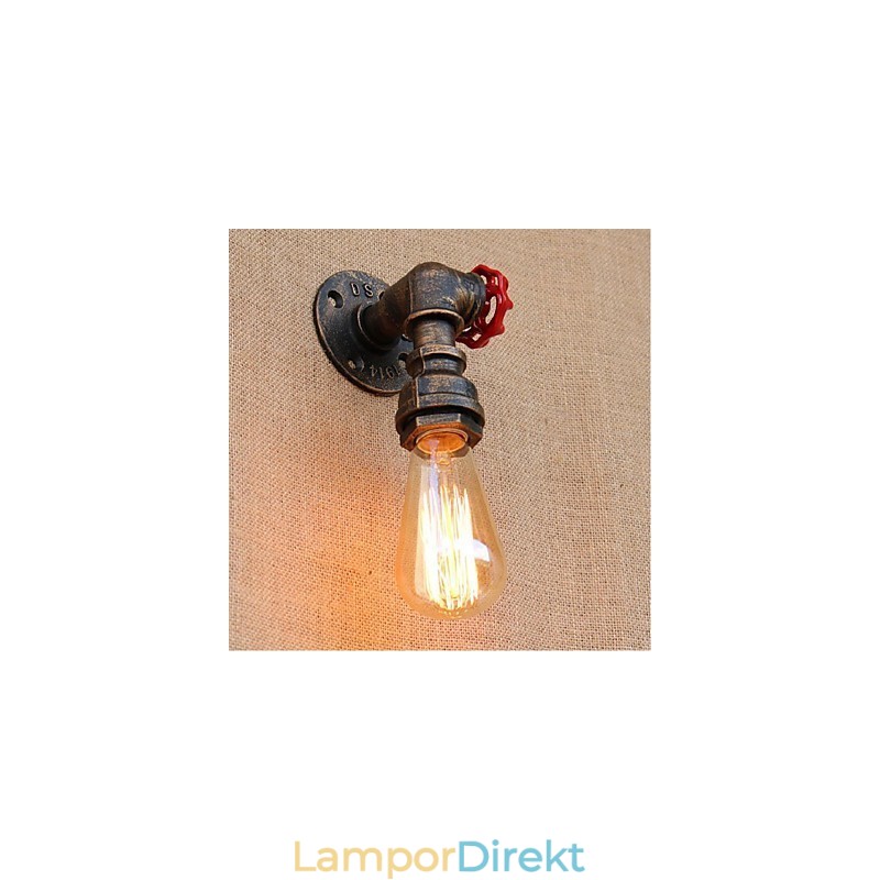 Nostalgi Enkel Vattenpipa Dekorativ Liten Vägglampa Vägglampa
