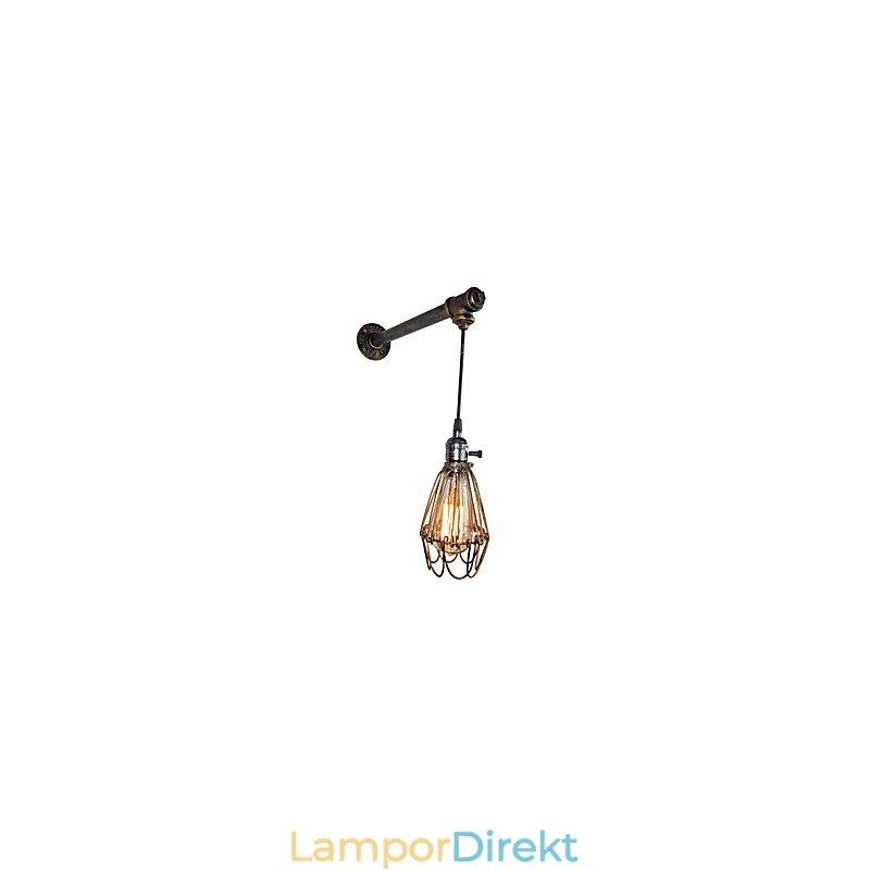 Loft Vintage Vägglampor Med Strömbrytare Industrial Edison Fashion Simplicity Wall Sconce Metal Base Cap