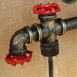 Retro Industrial Wind Switch Vattenflaska Vägglampa Vägg Ljusblå