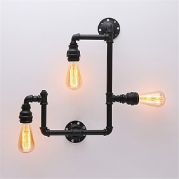 Heads Vintage Industrial Pipe Wall Lights Black Creative Lights Restaurang Cafe Bar Dekorationsbelysning