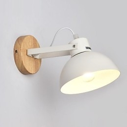 Vintage Trä Art Deco Metall Metall Rustik Vägglampa Vardagsrum Matsal Hall Vägglampa Svart Vit Valfritt
