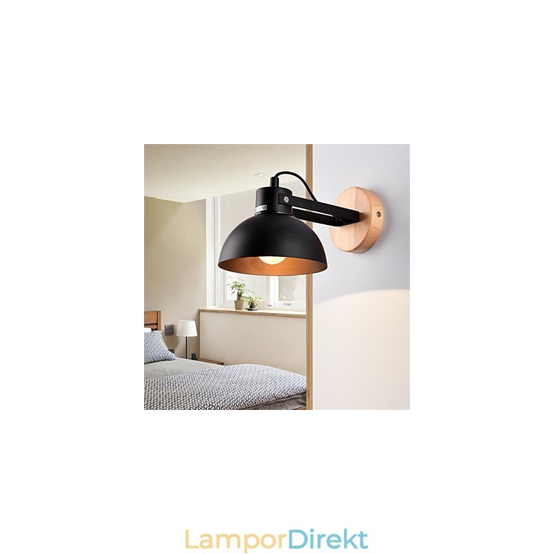 Vintage Trä Art Deco Metall Metall Rustik Vägglampa Vardagsrum Matsal Hall Vägglampa Svart Vit Valfritt