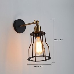 Loft Vintage Vägglampor Industriell Edison Mode Enkelhet Vägglampor Metall Base Cap