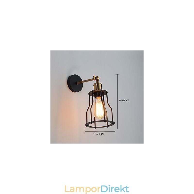 Loft Vintage Vägglampor Industriell Edison Mode Enkelhet Vägglampor Metall Base Cap
