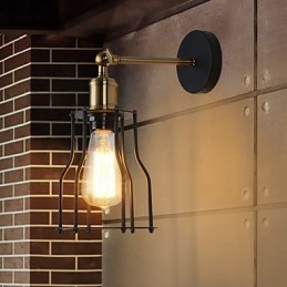 Loft Vintage Vägglampor Industriell Edison Mode Enkelhet Vägglampor Metall Base Cap