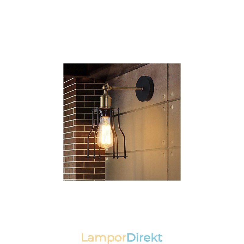 Loft Vintage Vägglampor Industriell Edison Mode Enkelhet Vägglampor Metall Base Cap