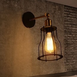 Loft Vintage Vägglampor Industriell Edison Mode Enkelhet Vägglampor Metall Base Cap