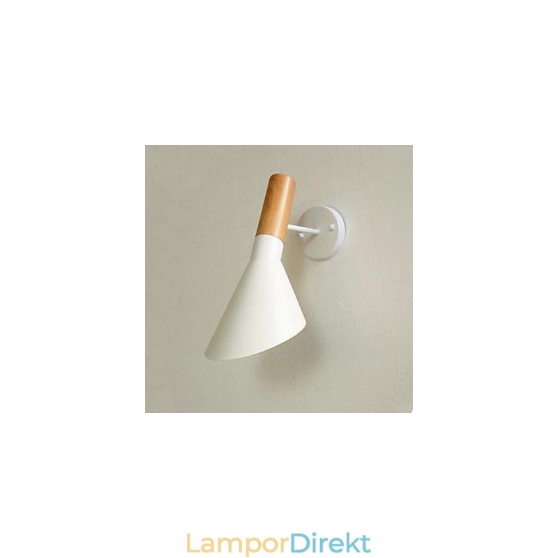 Modern Enkel Vardagsrum Säng Smidesjärn Imitation Trä Vägglampa