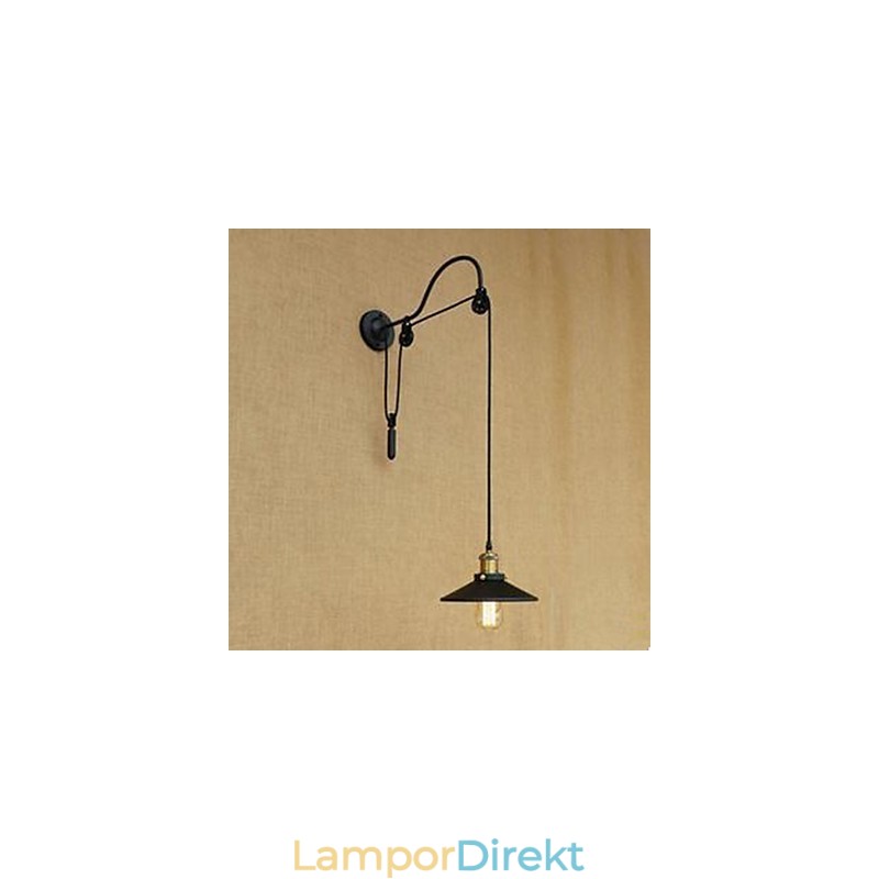 Lyftande Matsal Vägglampa Med Justerbar Gänga Längd På Retro Kreativ Karaktär Sovrum Vägglampa Järn
