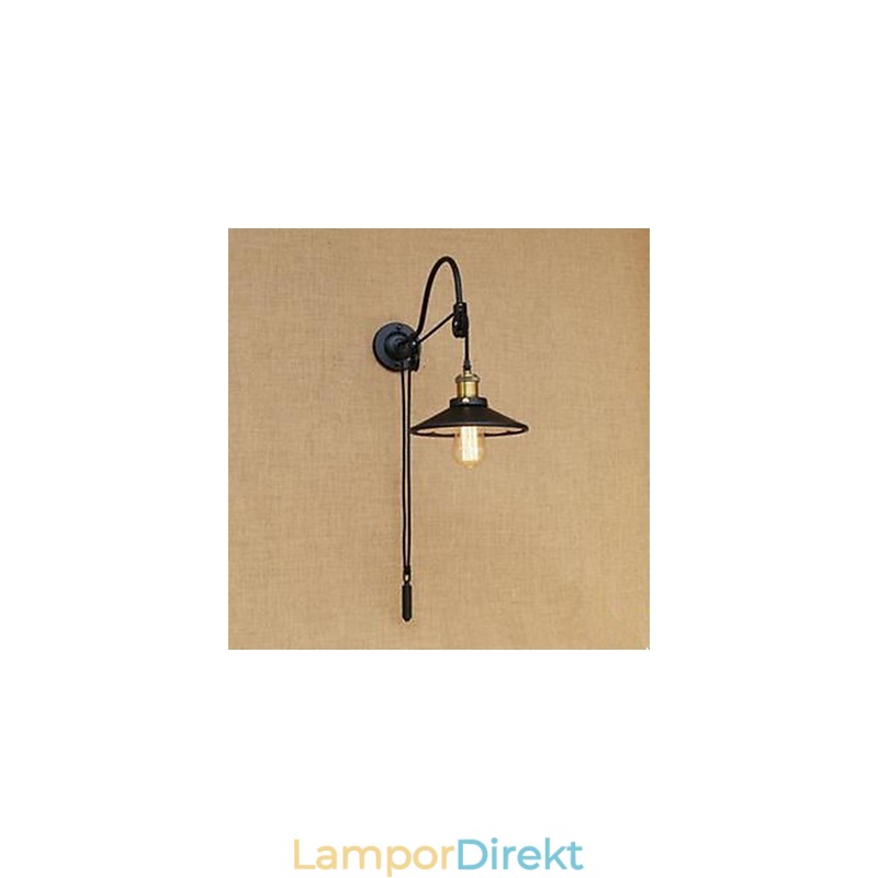 Lyftande Matsal Vägglampa Med Justerbar Gänga Längd På Retro Kreativ Karaktär Sovrum Vägglampa Järn
