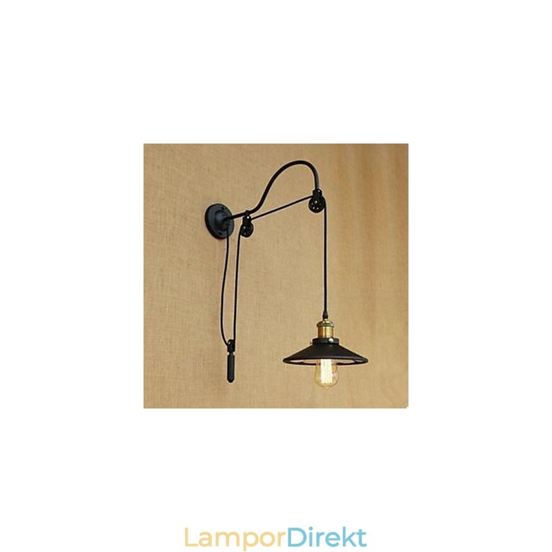Lyftande Matsal Vägglampa Med Justerbar Gänga Längd På Retro Kreativ Karaktär Sovrum Vägglampa Järn