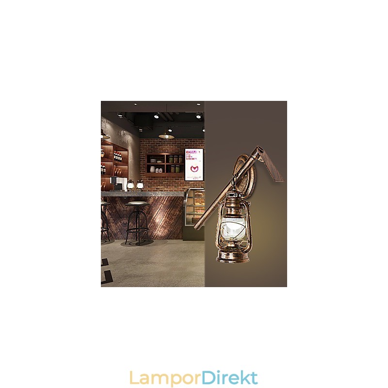 Rustik Lodge Målningsfunktion För Mini Style Uplight Vägglampor Vägglampa C