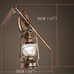 Rustik Lodge Målningsfunktion För Mini Style Uplight Vägglampor Vägglampa C