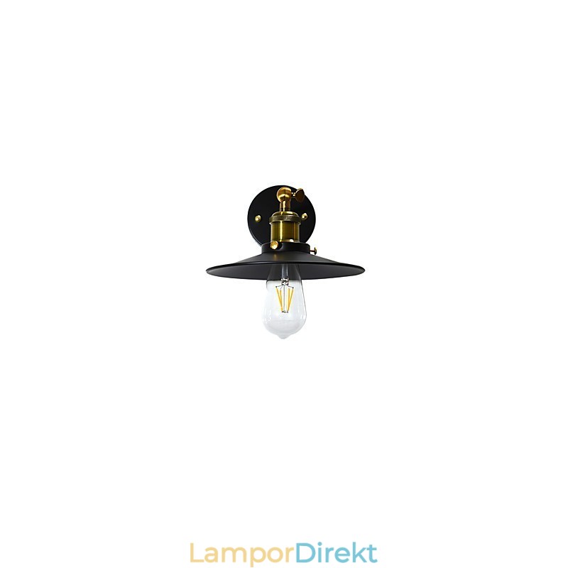 Måla Enkelvägg Järn Vägglampa Stum Svart Ljussabel Lampa På Vägg