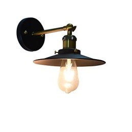 Måla Enkelvägg Järn Vägglampa Stum Svart Ljussabel Lampa På Vägg