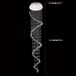 Kristall Taklampa Ljuskrona Belysning 5 Lampor Silver Canpoy Klar K9 Crystal Helix Taklampor
