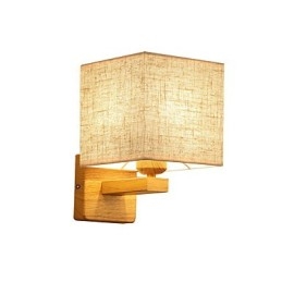 Minimalistisk Bordslampa I Massivt Trä Sängbordslampa