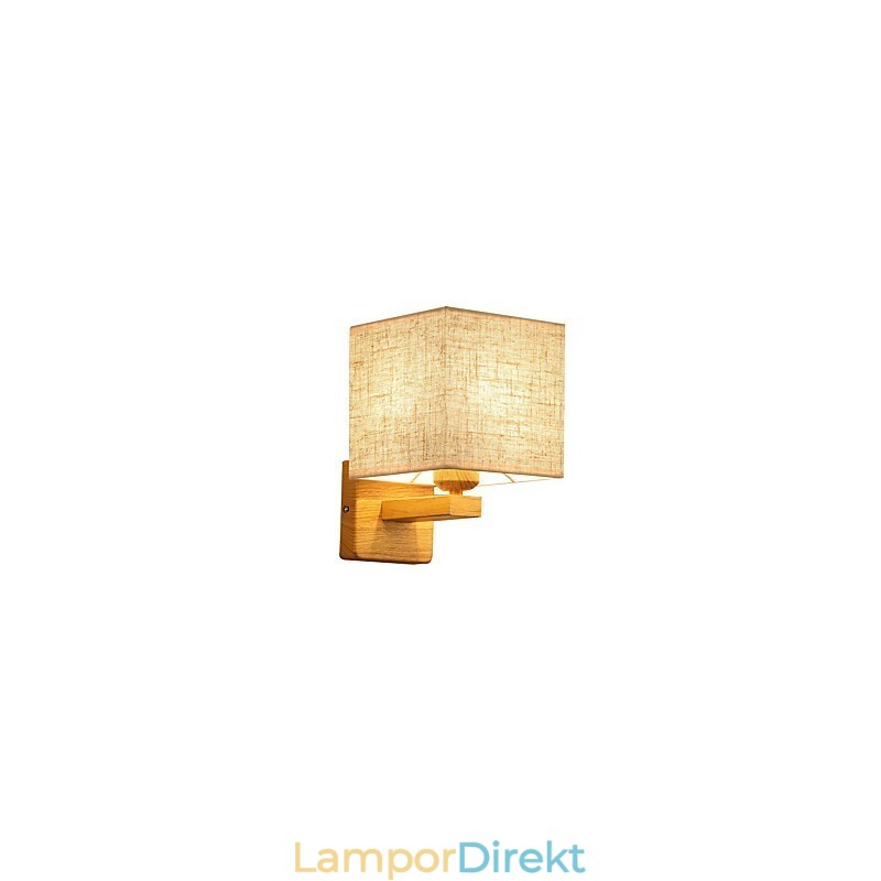 Minimalistisk Bordslampa I Massivt Trä Sängbordslampa