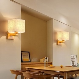 Minimalistisk Bordslampa I Massivt Trä Sängbordslampa