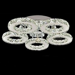 Crystal Flush Mount 5 Lampor Modernt Transparent Galvanisering Av Rostfritt Stål