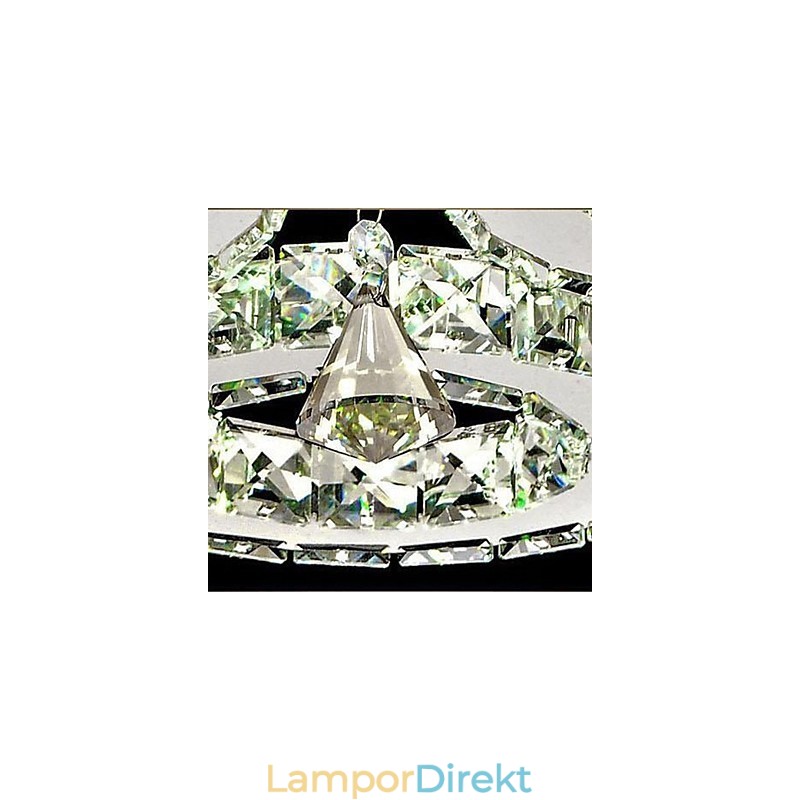 Crystal Flush Mount 5 Lampor Modernt Transparent Galvanisering Av Rostfritt Stål