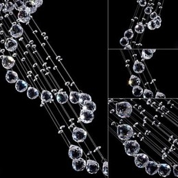 Kristall Taklampa Ljuskrona Belysning 5 Lampor Silver Canpoy Klar K9 Crystal Helix Taklampor
