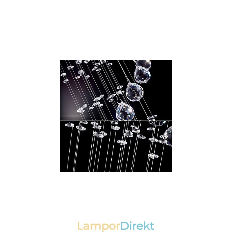 Kristall Taklampa Ljuskrona Belysning 5 Lampor Silver Canpoy Klar K9 Crystal Helix Taklampor