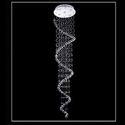 Kristall Taklampa Ljuskrona Belysning 5 Lampor Silver Canpoy Klar K9 Crystal Helix Taklampor