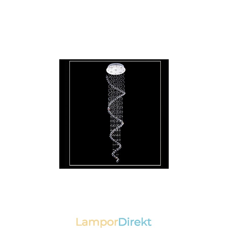 Kristall Taklampa Ljuskrona Belysning 5 Lampor Silver Canpoy Klar K9 Crystal Helix Taklampor