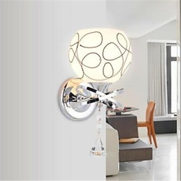 Hotell Sovrum Sänglampa Modern Mnimalistisk Glas Vägglampa