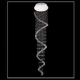 Kristall Taklampa Ljuskrona Belysning 5 Lampor Silver Canpoy Klar K9 Crystal Helix Taklampor