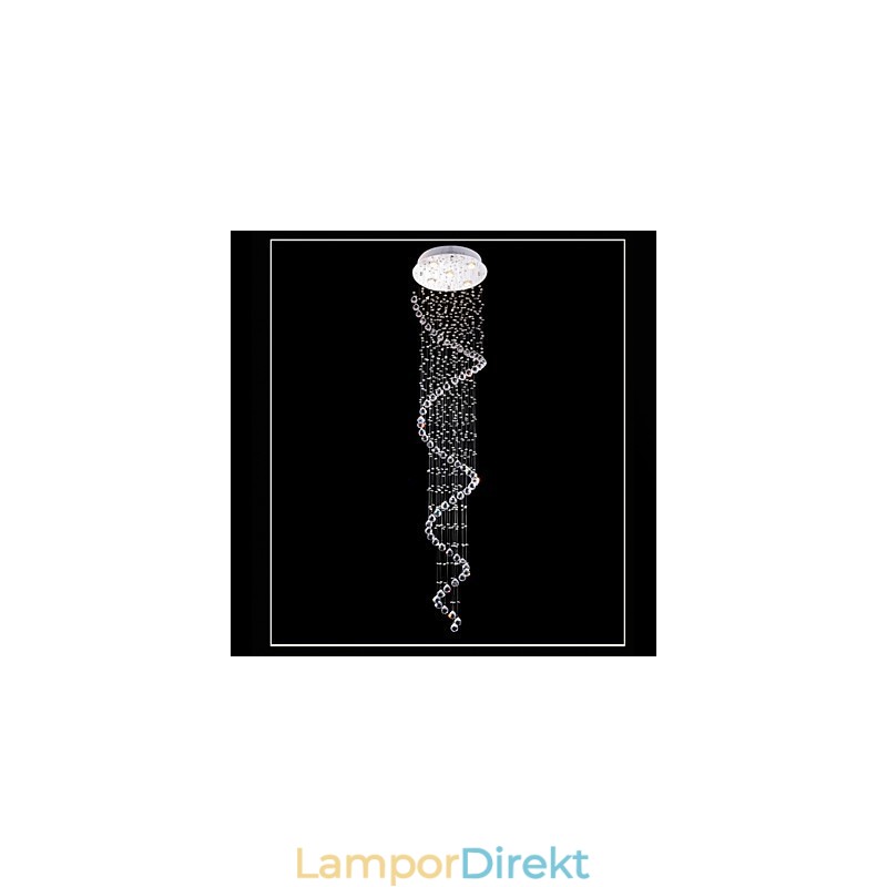 Kristall Taklampa Ljuskrona Belysning 5 Lampor Silver Canpoy Klar K9 Crystal Helix Taklampor
