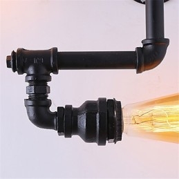 Vintage Industrial Pipe Vägglampor Black Creative Lights Restaurang Cafe Bar Dekorationsbelysning Med 3 Ljus Målad Finish