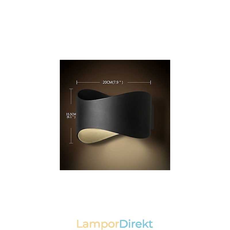 Modern Och Modern Svartoxidfinishfunktion För Mini Style Ambient Light Wall Sconces Wall Light