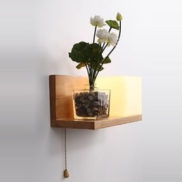 Trä Vägglampetter Max Country Style Med Switch