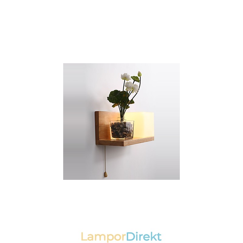 Trä Vägglampetter Max Country Style Med Switch