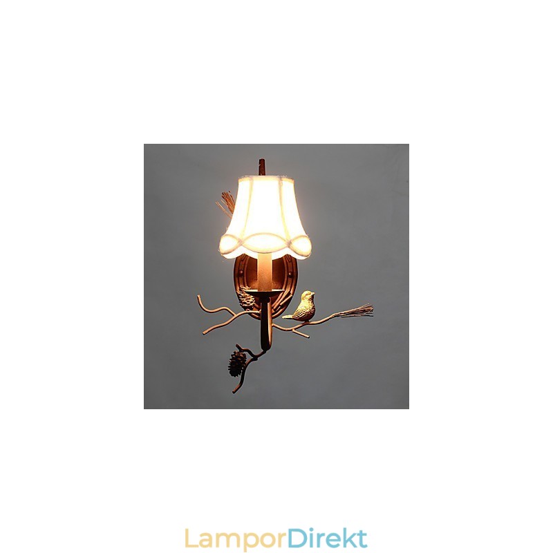 Nordamerikansk Vintage Metall Med Hartsfågel Och Kotte Vägglampa Passar För Vardagsrummet Vägglampa I Matsalen