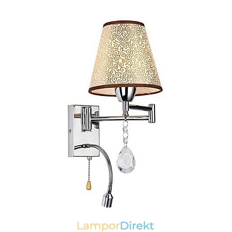 Vägglampa För Läslampa I Sovrummet Tyglampa Modern Modern Country Krom Funktion För Crystal Svängarm Vägglampa För Läslampa I Sovrummet Tyglampa Modern Modern Country Krom Funktion För Crystal Svängarm