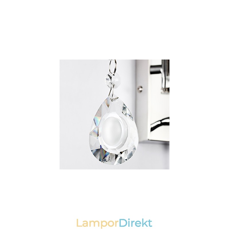 Vägglampa För Läslampa I Sovrummet Tyglampa Modern Modern Country Krom Funktion För Crystal Svängarm