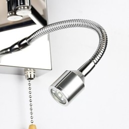 Vägglampa För Läslampa I Sovrummet Tyglampa Modern Modern Country Krom Funktion För Crystal Svängarm
