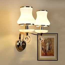 Modern Och Modern Galvaniserad Funktion För Vägglampor I Crystal Ambient Light