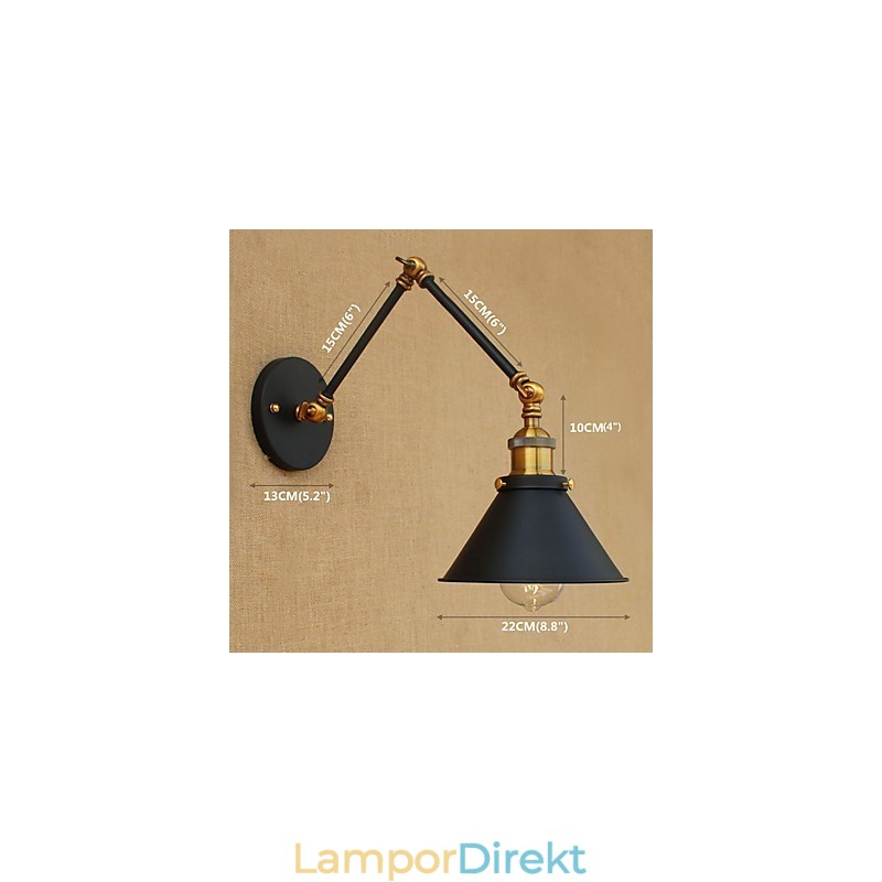Vägglampa Mässing Vintage Industriell Vägglampa Ljus Hembelysning Inomhusdekor Vägglampa